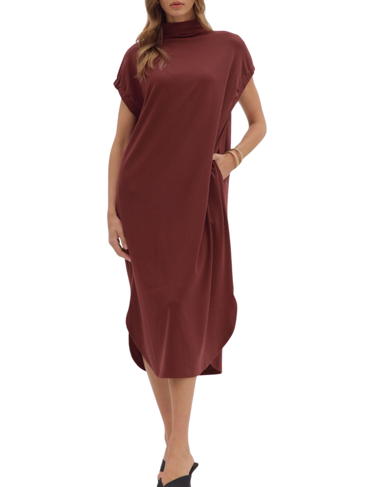 MODERN DRAPE MIDI DRESS