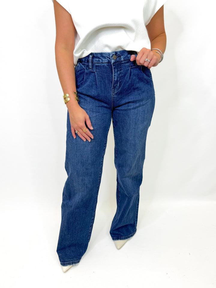 PERFECT PLEAT WIDE LEG JEANS