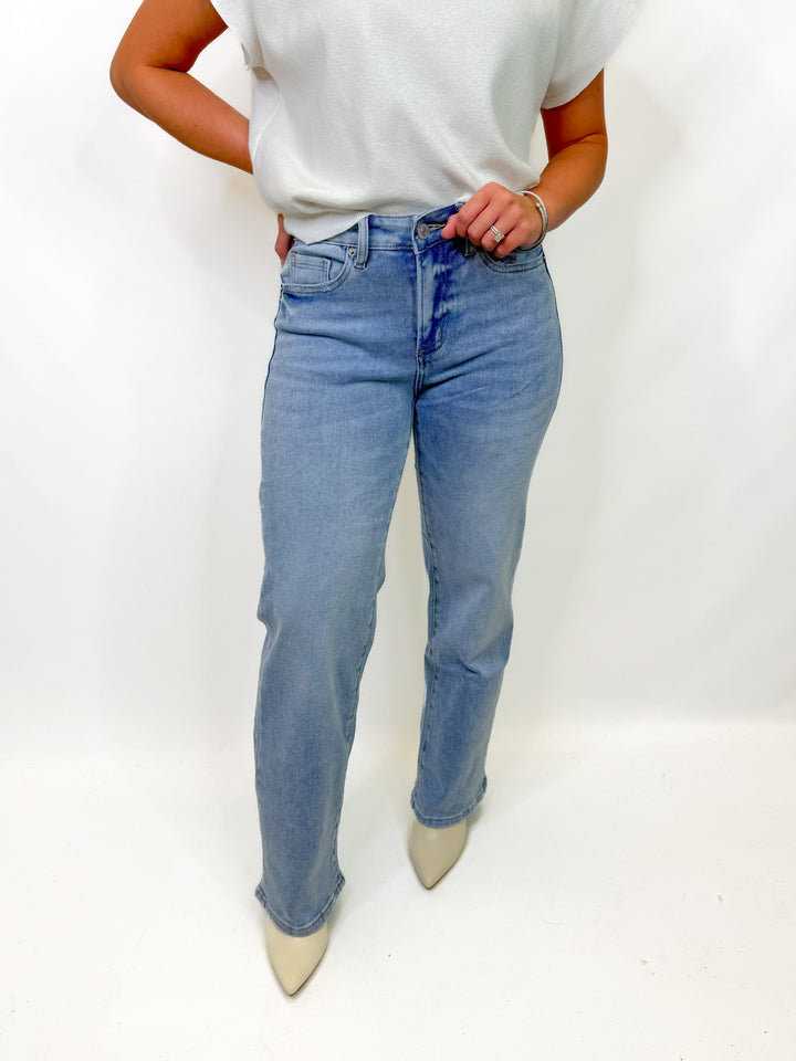 ROLL WITH IT MID RISE LOOSE STRAIGHT LEG JEAN