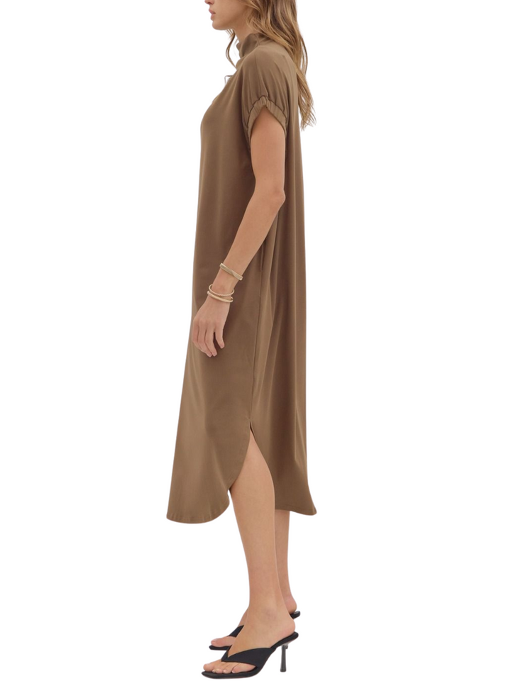 MODERN DRAPE MIDI DRESS