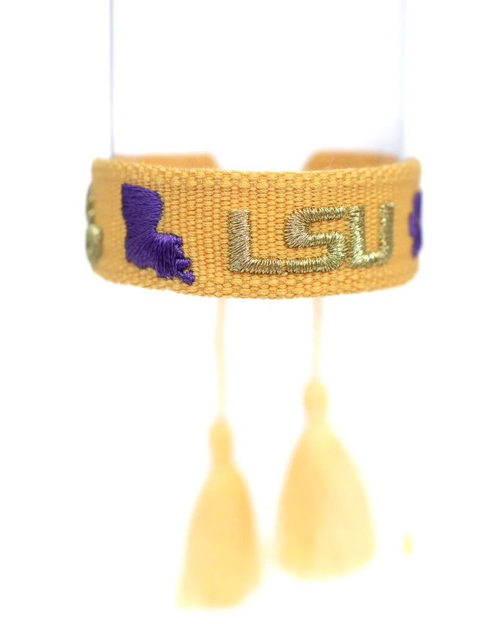 LSU WOVEN CHARM BRACELET