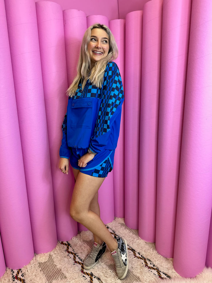 ATTICUS PULLOVER IMPERIAL BLUE CHECK