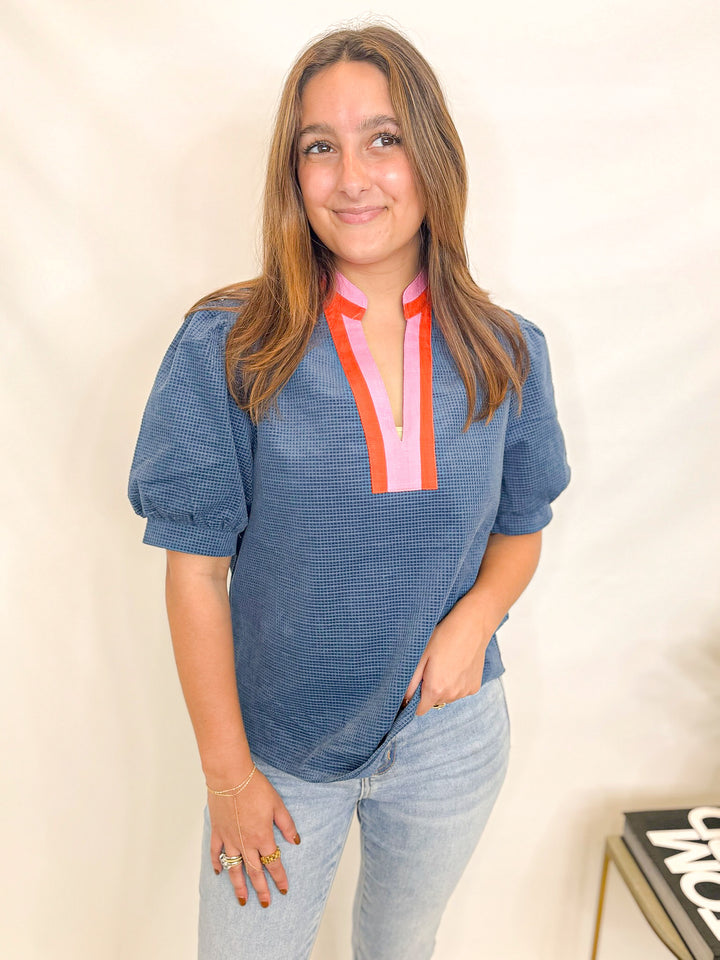 COLORBLOCK CHIC BLOUSE