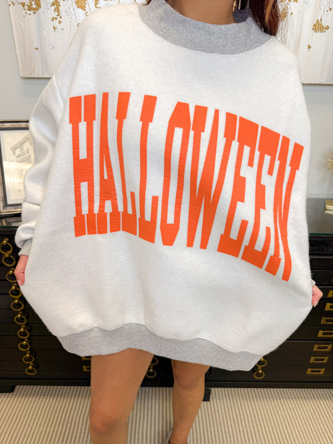 REVERSIBLE HALLOWEEN MOCK NECK SWEATSHIRT