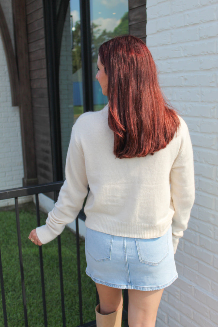 BECCA CREAM BUTTON UP CARDIGAN