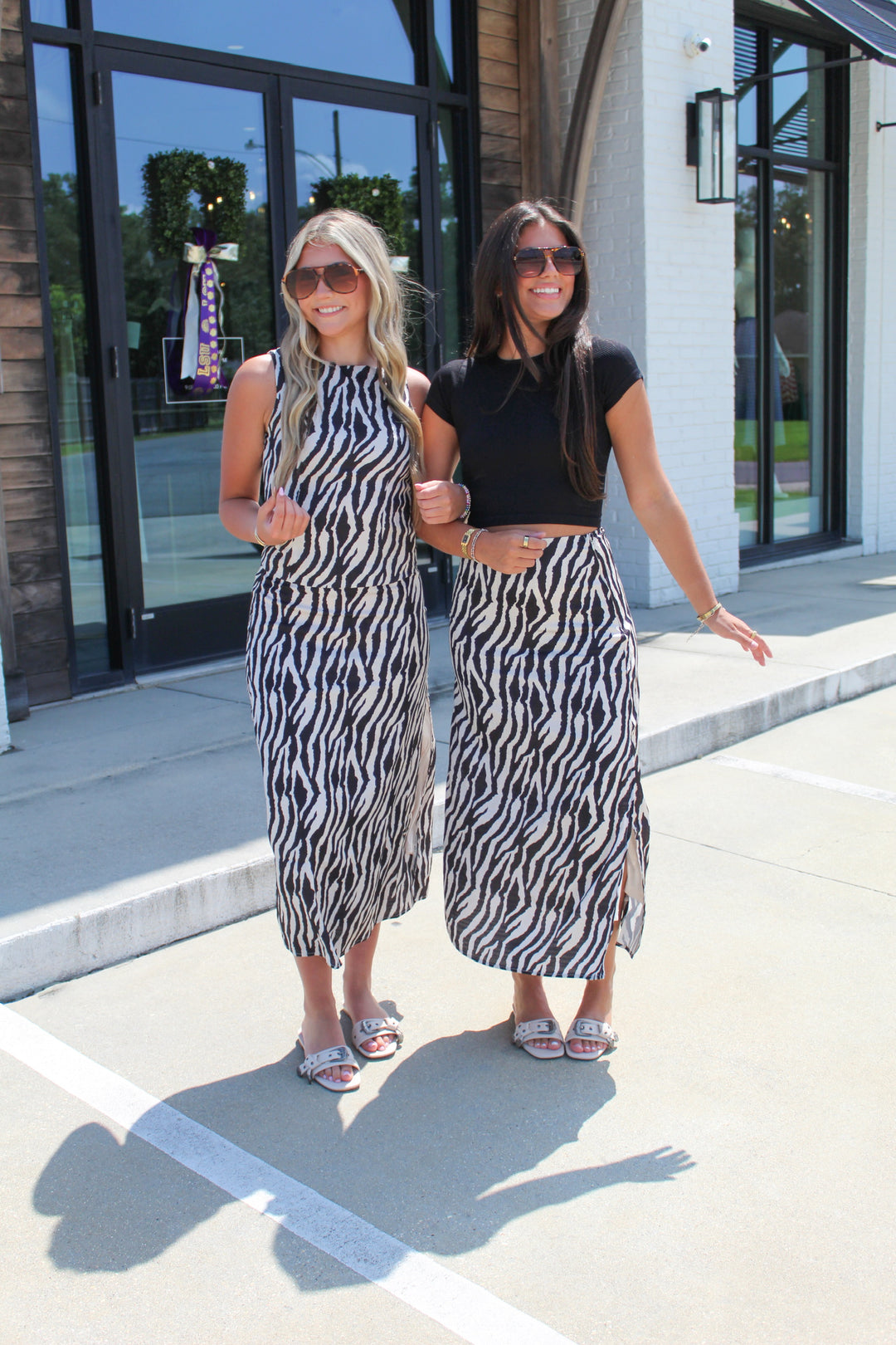TIGER ICON SATIN SET MIDI SKIRT