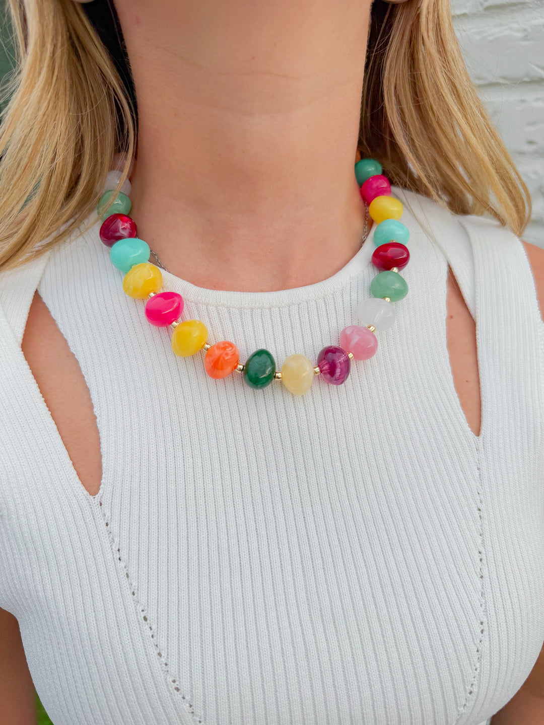 ANSLEY MULTI COLOR BEADED NECKLACE