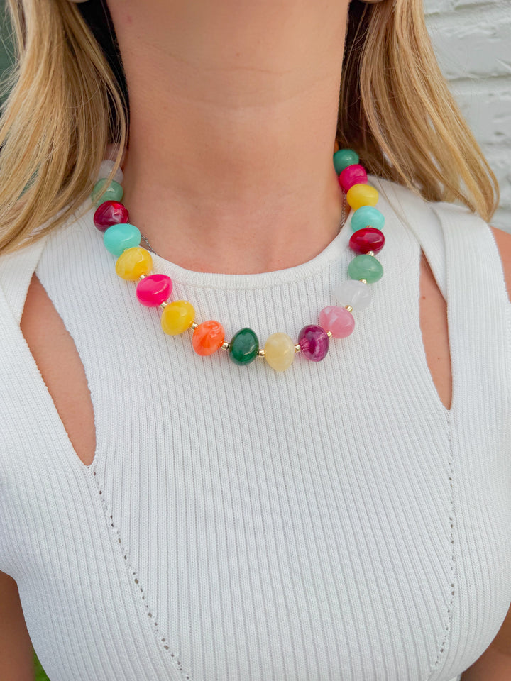 ANSLEY MULTI COLOR BEADED NECKLACE