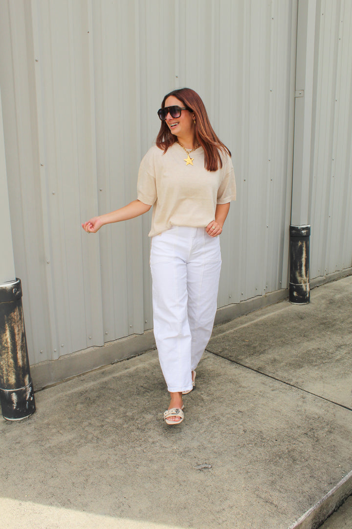 BETTER BASICS SHORT SLEEVE KNIT TEE