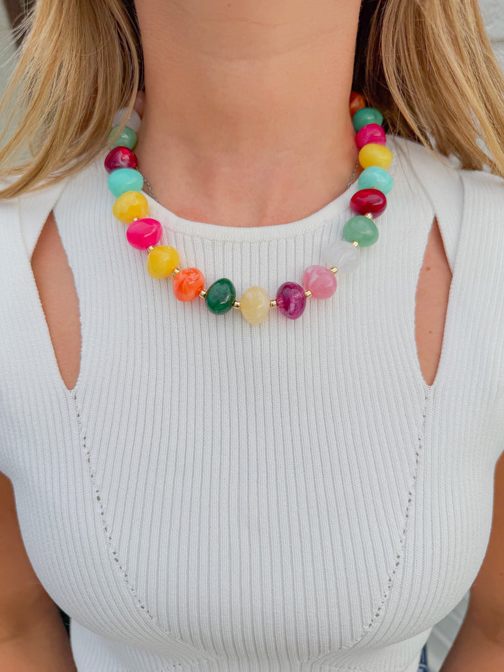 ANSLEY MULTI COLOR BEADED NECKLACE