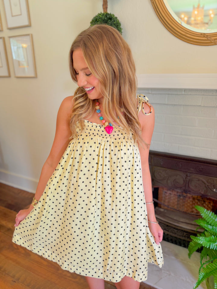 JUST MY TYPE POLKA DOT DRESS