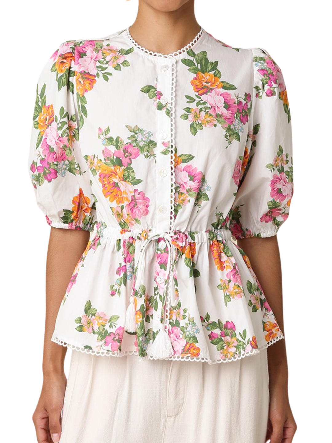 DAISY FLORAL PEPLUM TOP