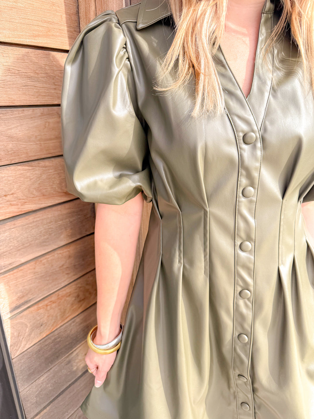 OLIVIA LEATHER DRESS