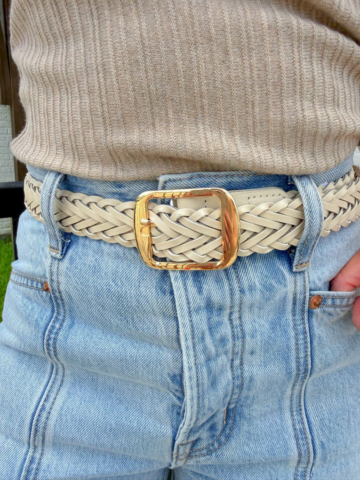 CLARE VEGAN LEATHER BRAIDED BELT