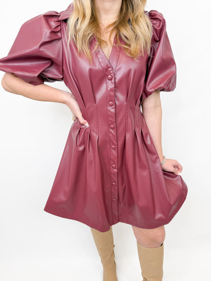 OLIVIA LEATHER DRESS