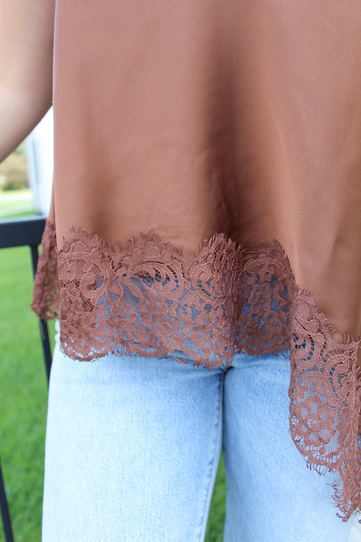 HEART EYES LACE LINED ASYMMETRICAL HALTER NECK