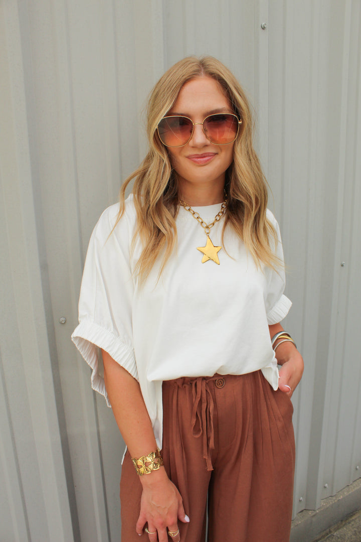 AMBER OVERSIZED ELASTIC CUFF TOP