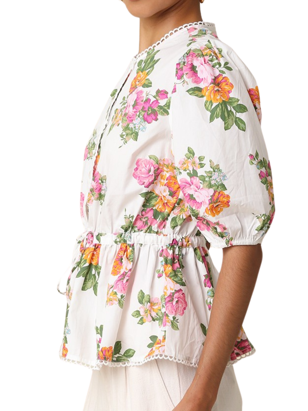 DAISY FLORAL PEPLUM TOP