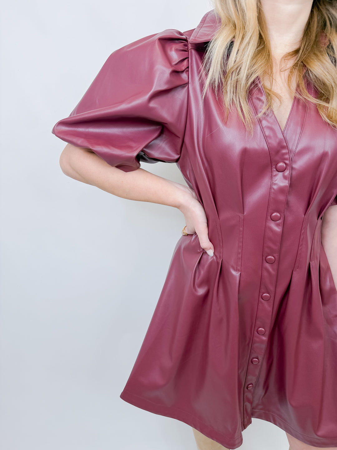 OLIVIA LEATHER DRESS