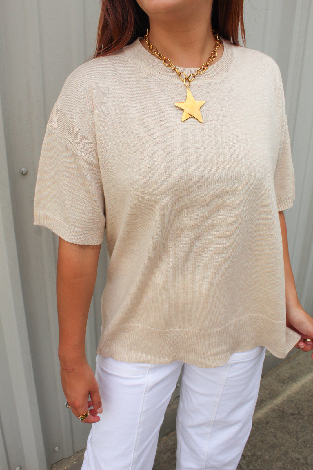 BETTER BASICS SHORT SLEEVE KNIT TEE