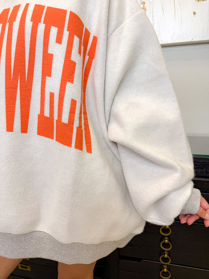 REVERSIBLE HALLOWEEN MOCK NECK SWEATSHIRT