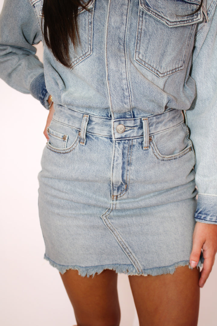 NINA LONG SLEEVE DENIM DRESS