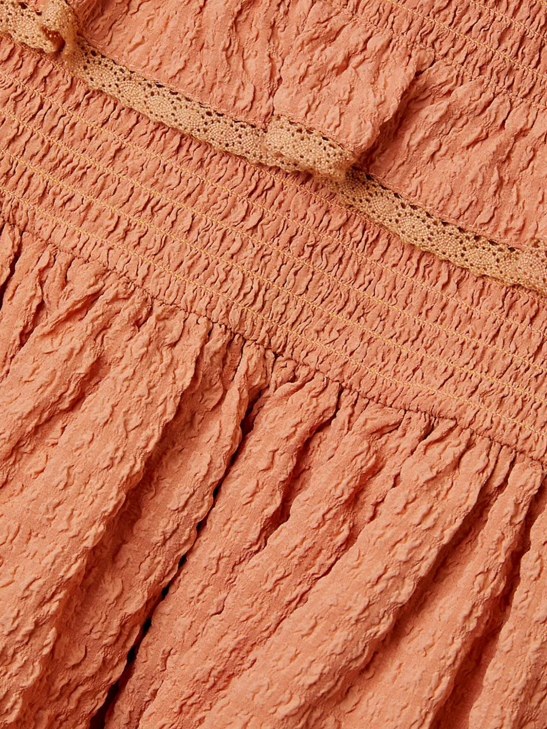 SEASHELL RUFFLE MIDI DRESS