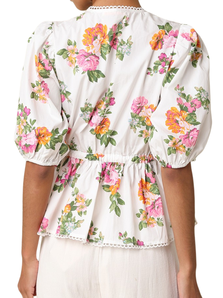 DAISY FLORAL PEPLUM TOP