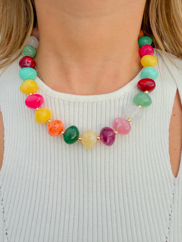 ANSLEY MULTI COLOR BEADED NECKLACE