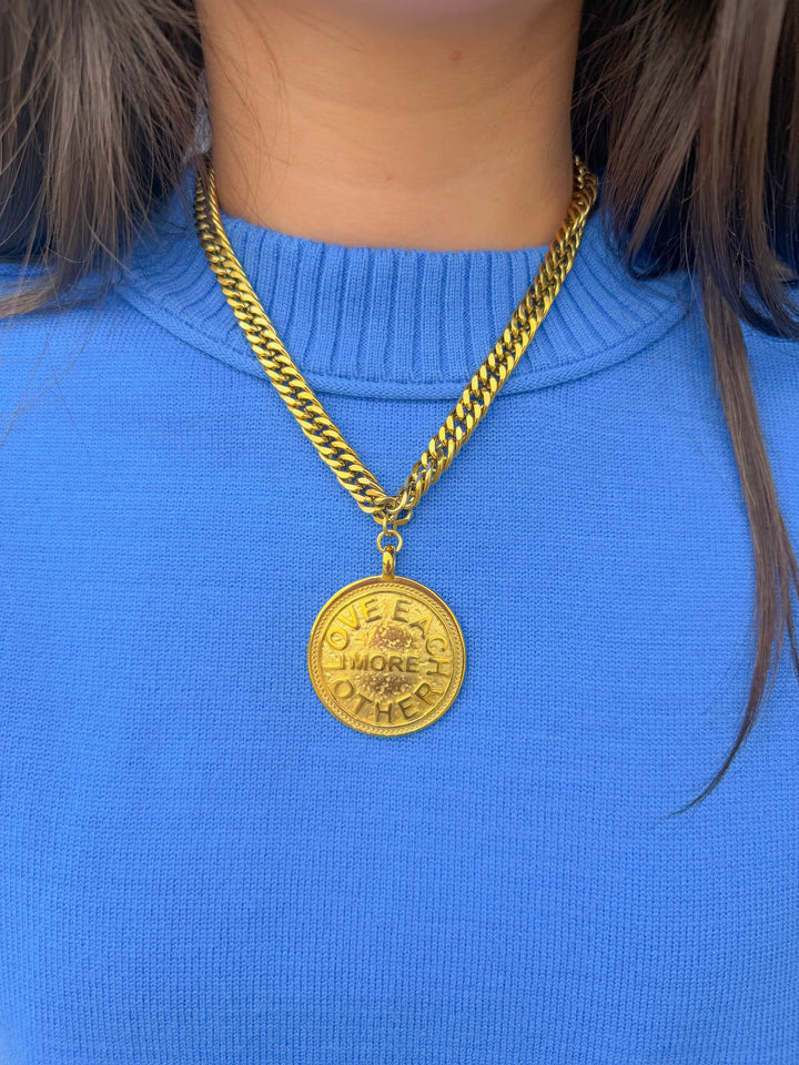 MEREDITH GOLD COIN WATER RESISTANT NECKLACE