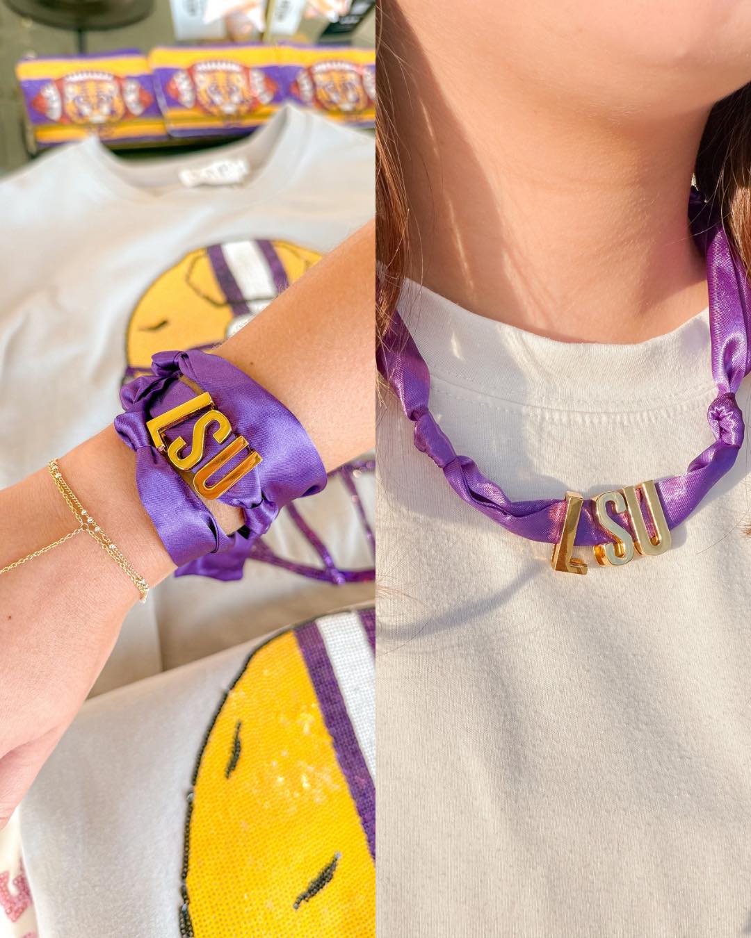 LSU SCARF NECKLACE / BRACELET