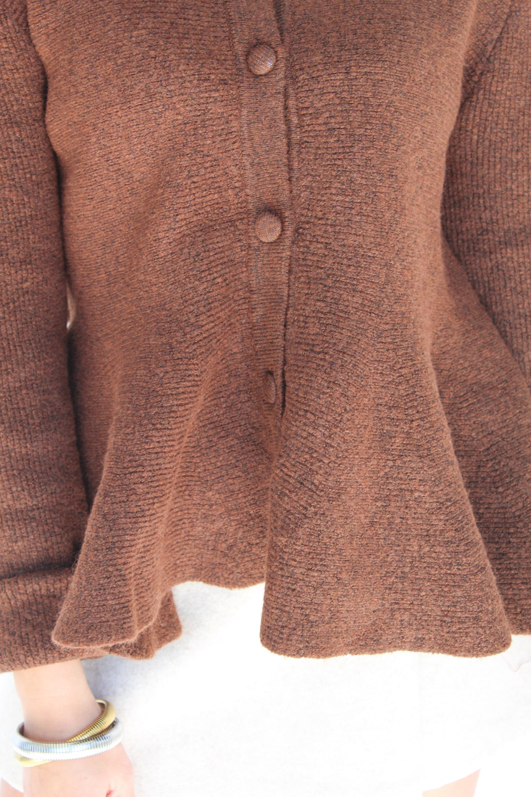MARIELLE FLARE BOTTOM BROWN SWEATER