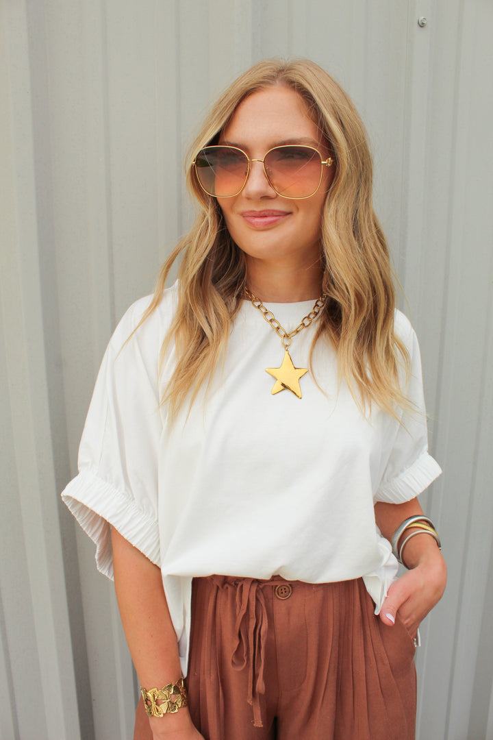 AMBER OVERSIZED ELASTIC CUFF TOP