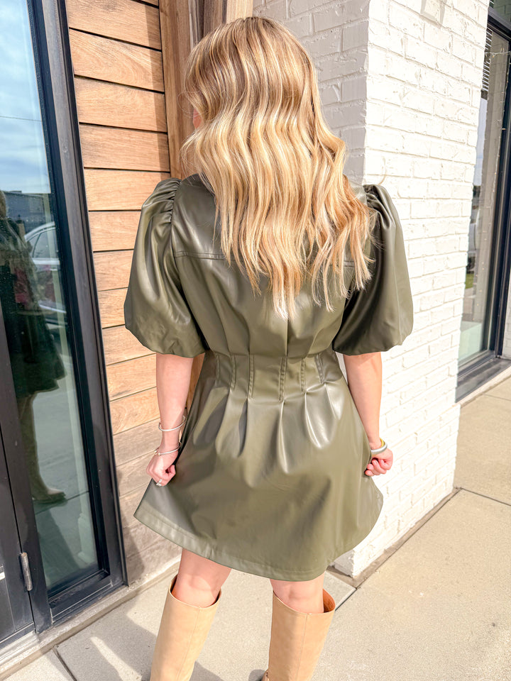 OLIVIA LEATHER DRESS