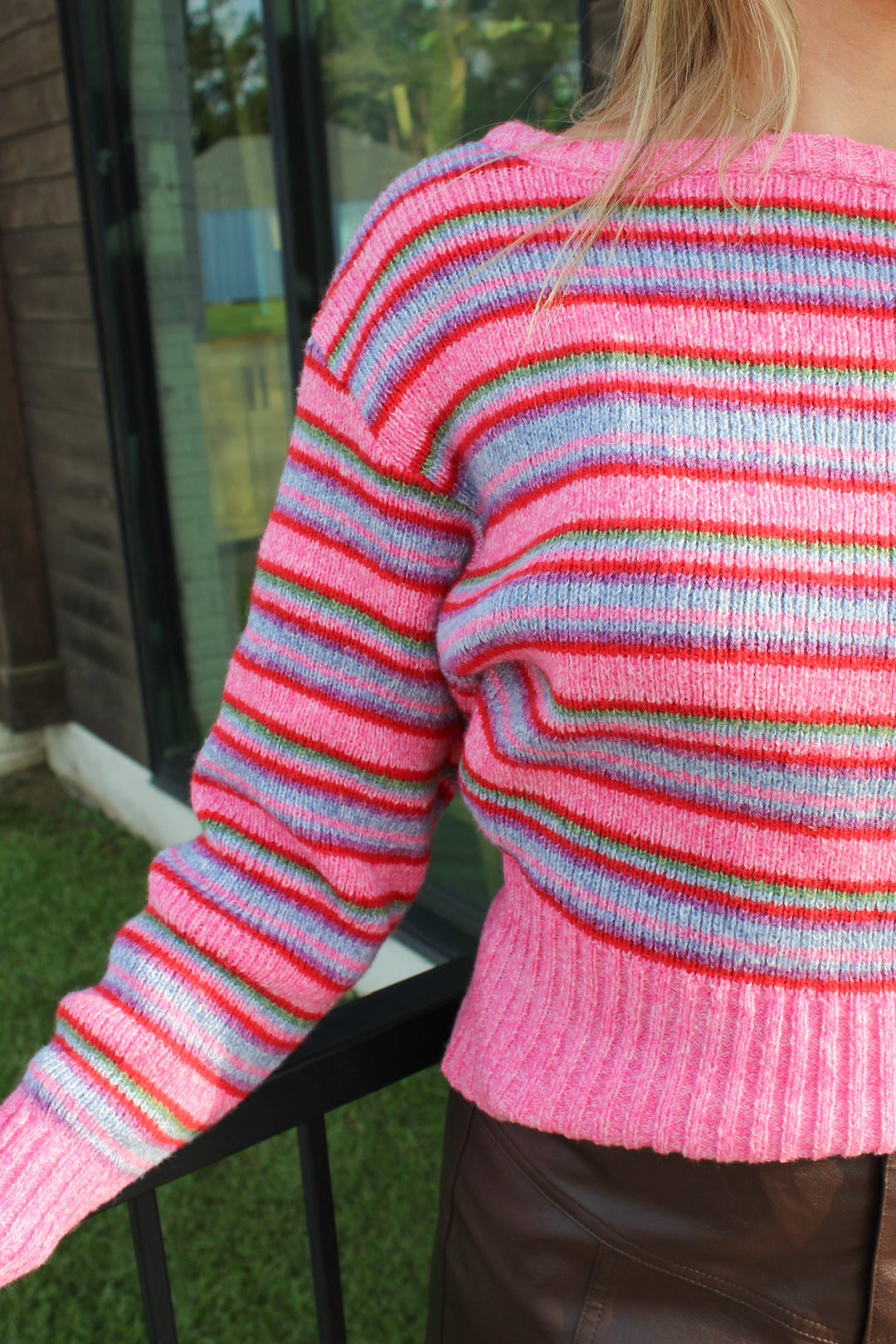 PINK ABOUT IT OFF THE SHOULDER SWEATER