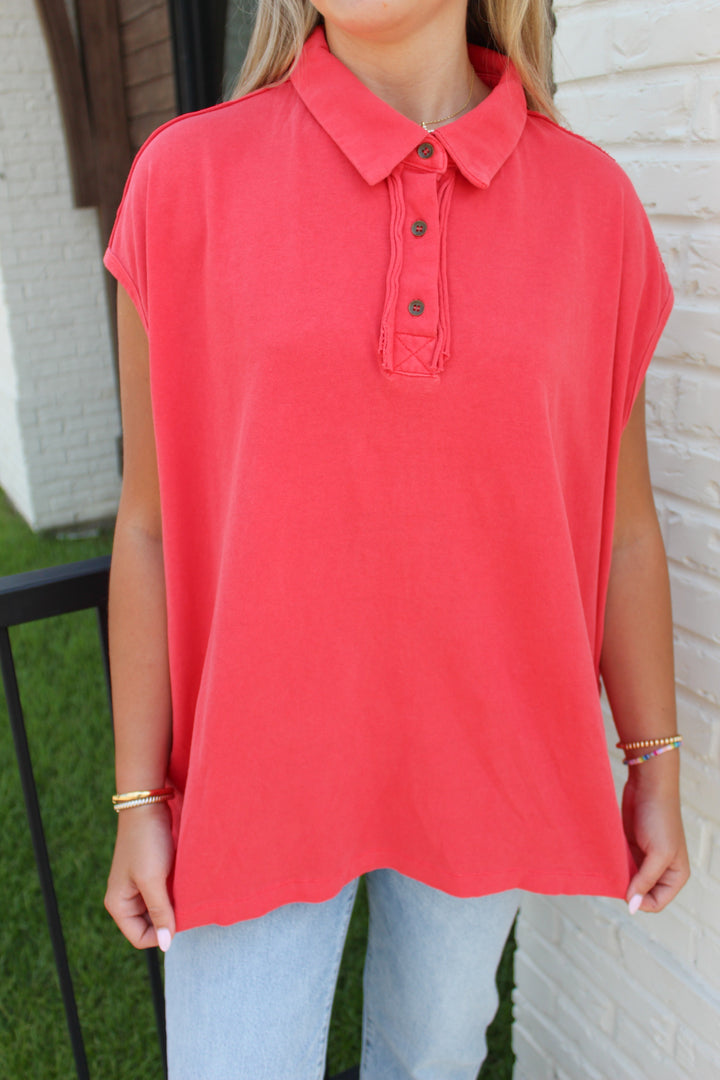HALLIE COLLARED TOP
