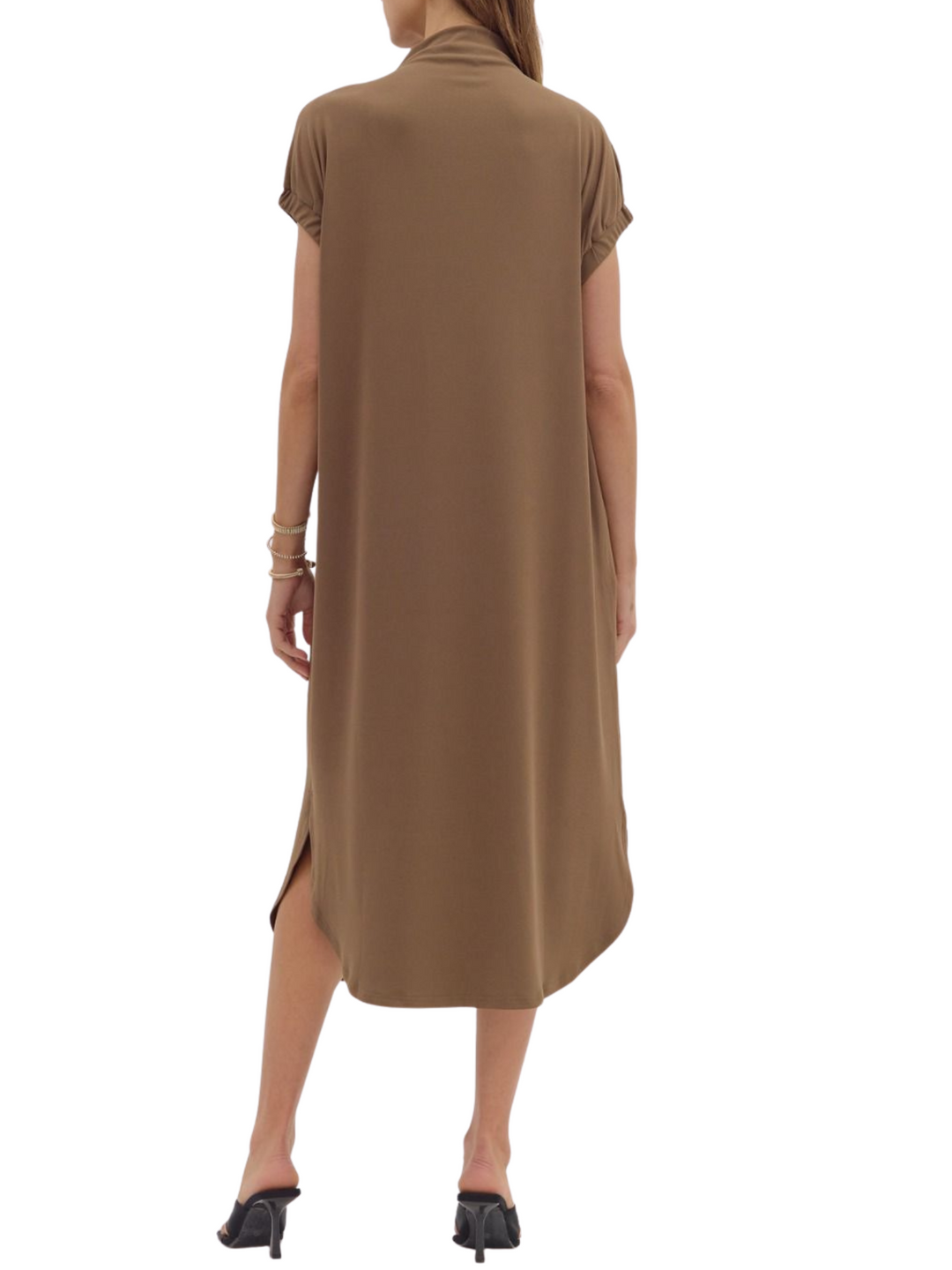 MODERN DRAPE MIDI DRESS
