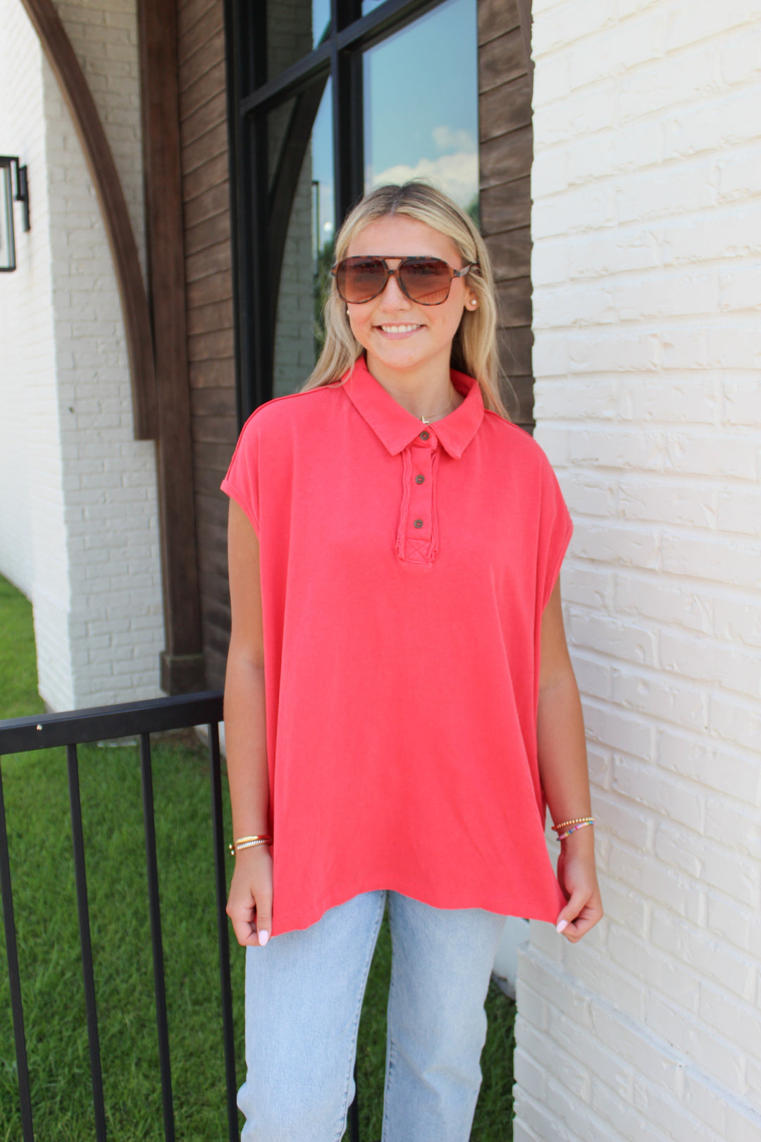 HALLIE COLLARED TOP