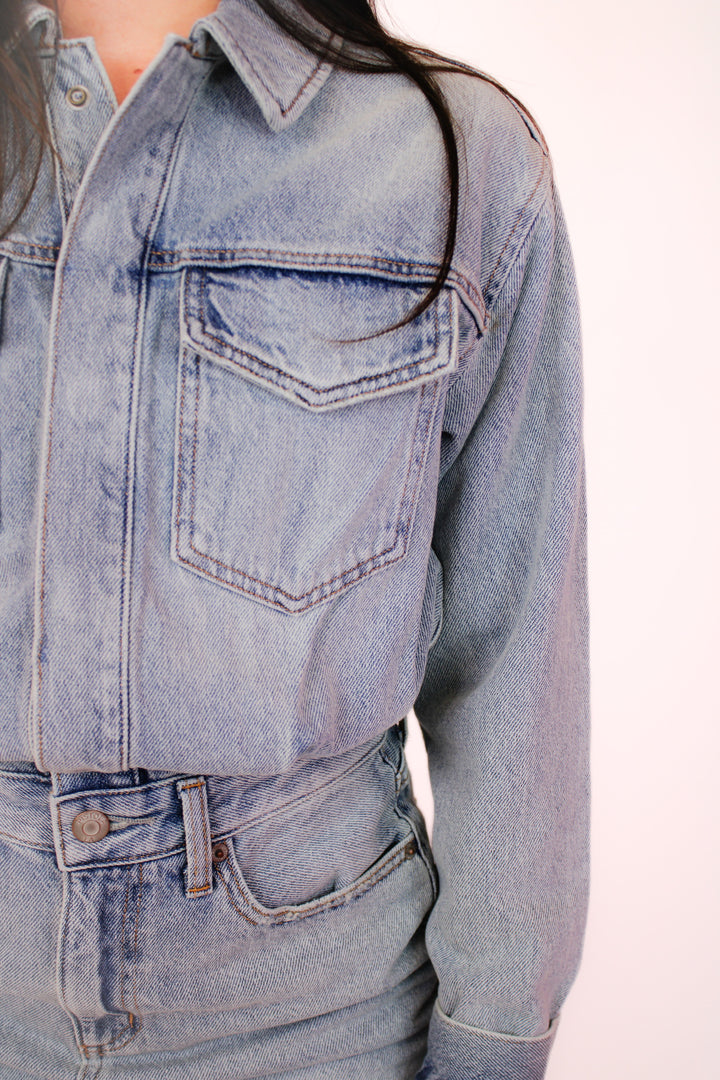 NINA LONG SLEEVE DENIM DRESS