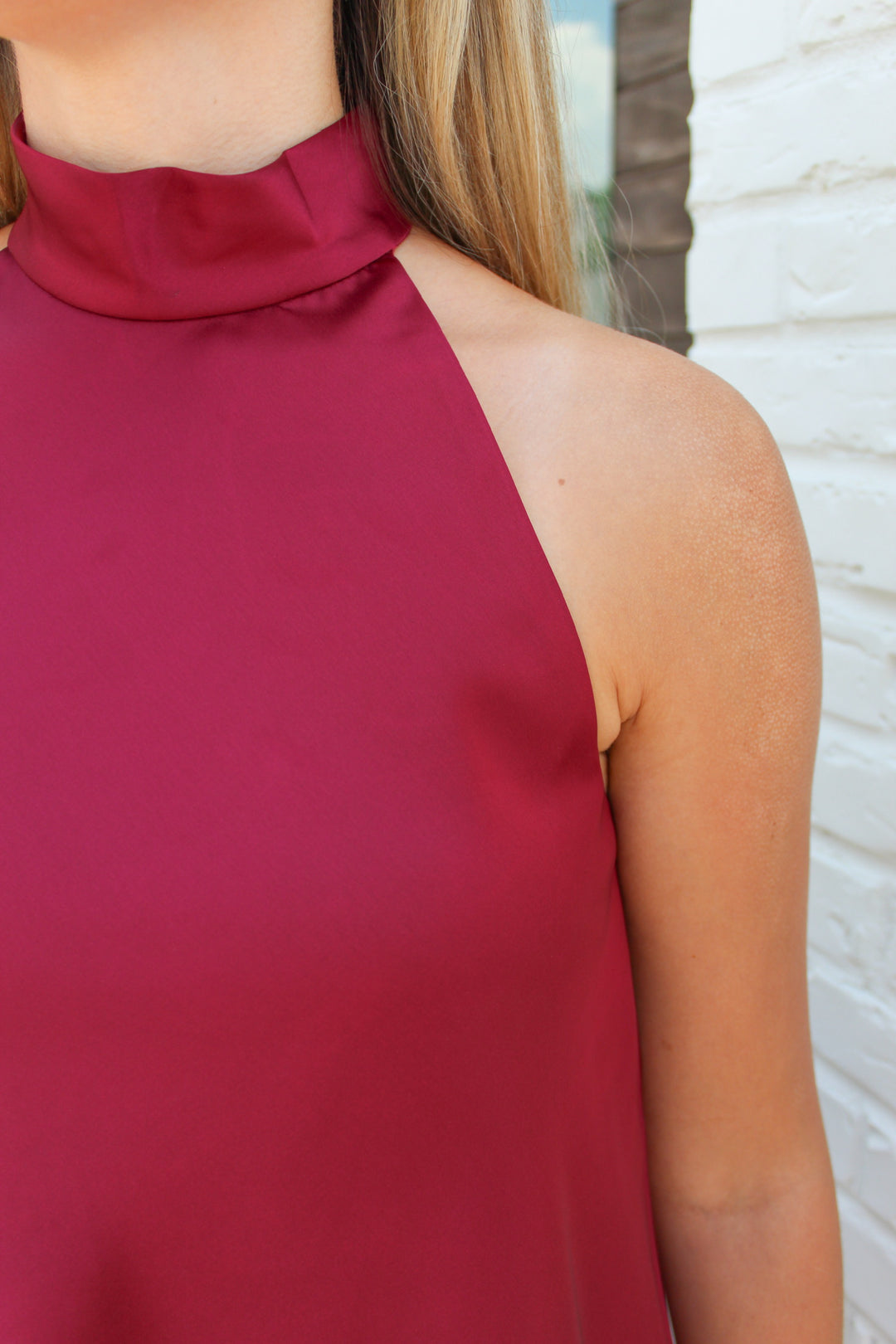 HEART EYES LACE LINED ASYMMETRICAL HALTER NECK