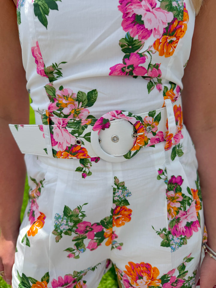 DAISY FLORAL STRAPLESS ROMPER