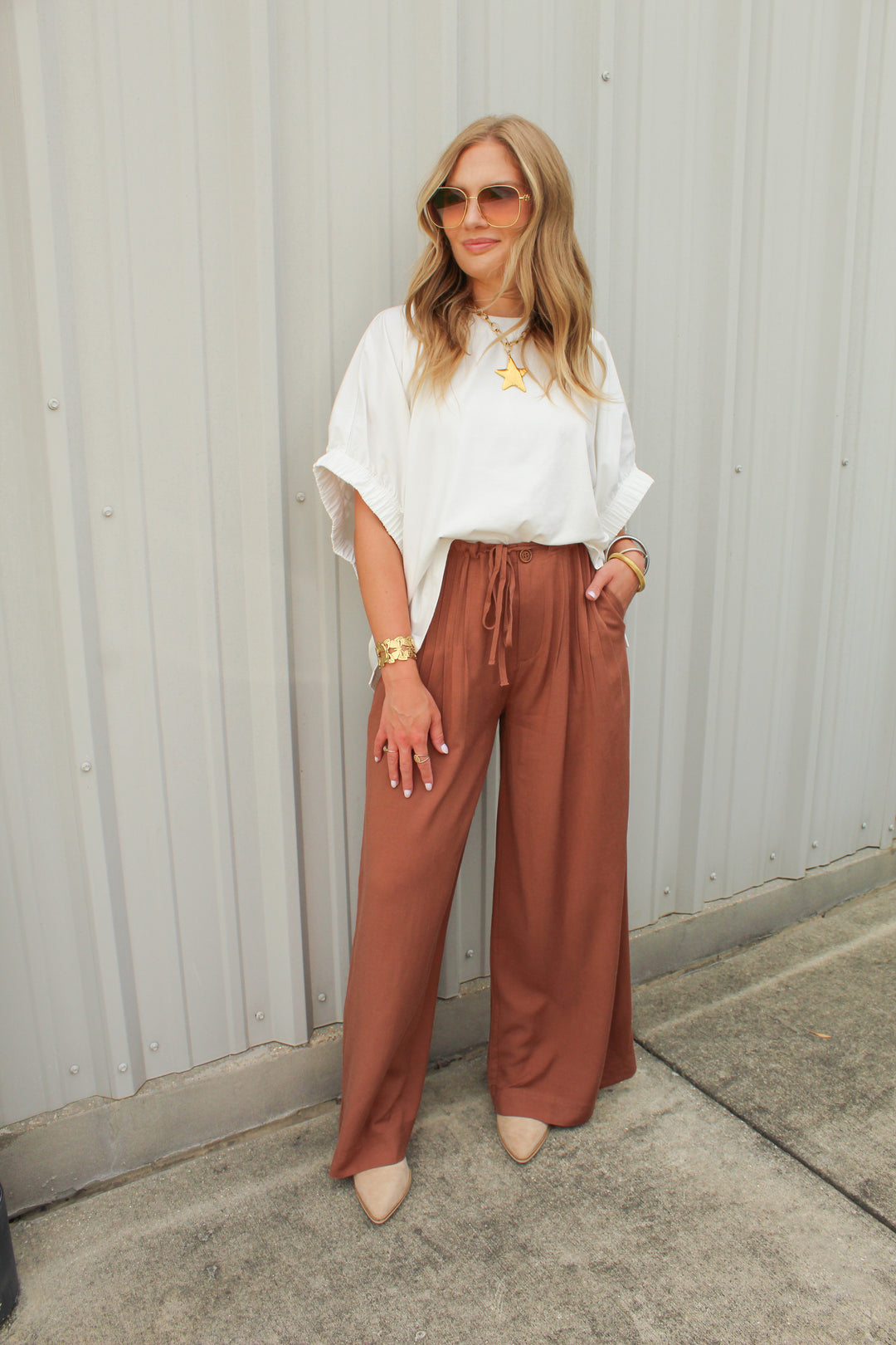 AMBER OVERSIZED ELASTIC CUFF TOP