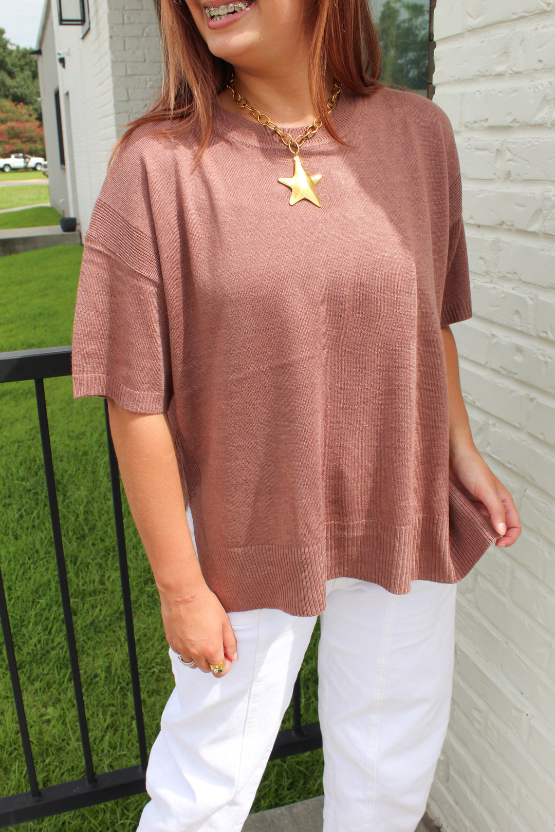 BETTER BASICS SHORT SLEEVE KNIT TEE