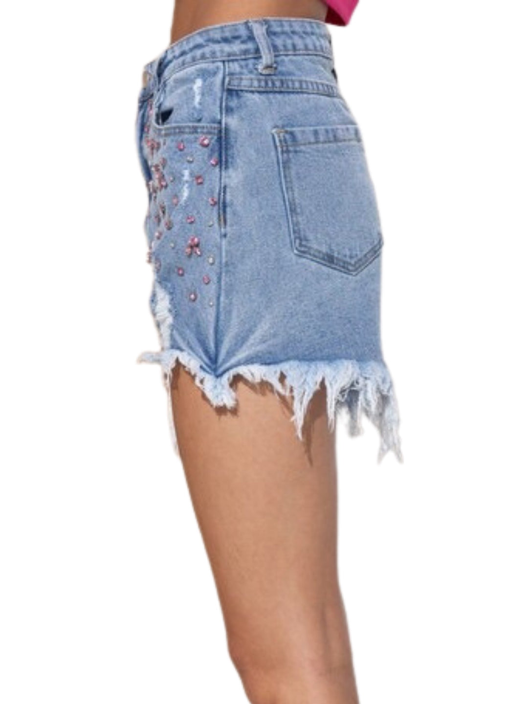 REMY RHINESTONE DENIM SHORTS
