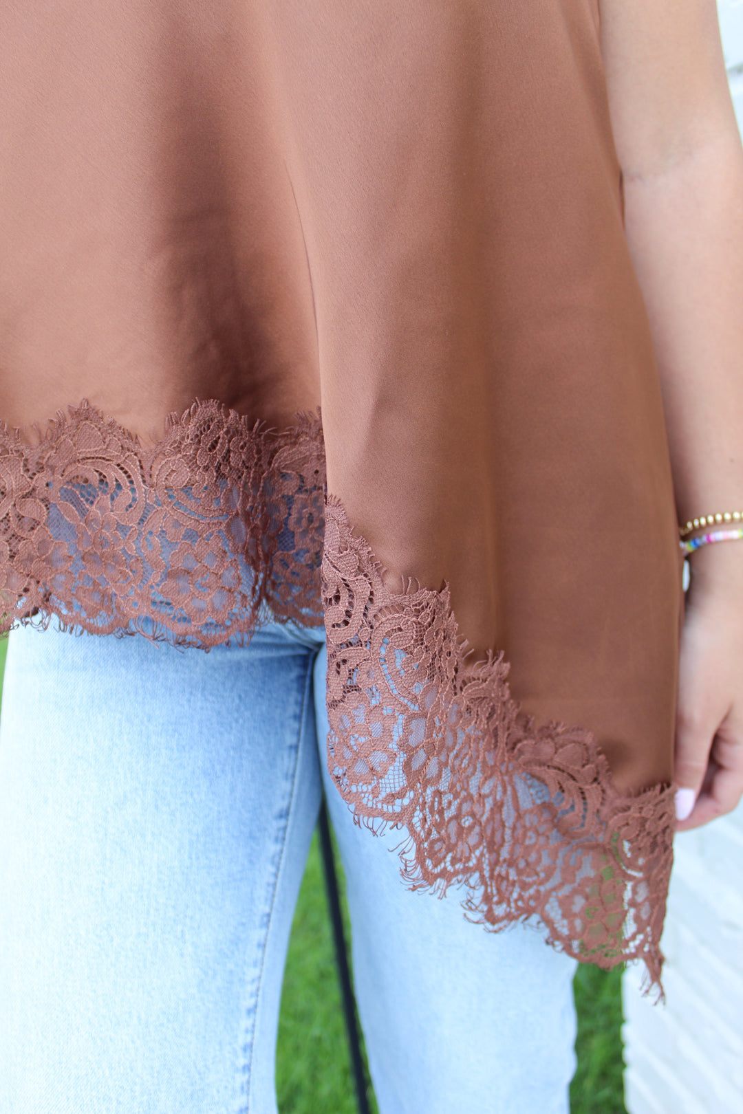 HEART EYES LACE LINED ASYMMETRICAL HALTER NECK