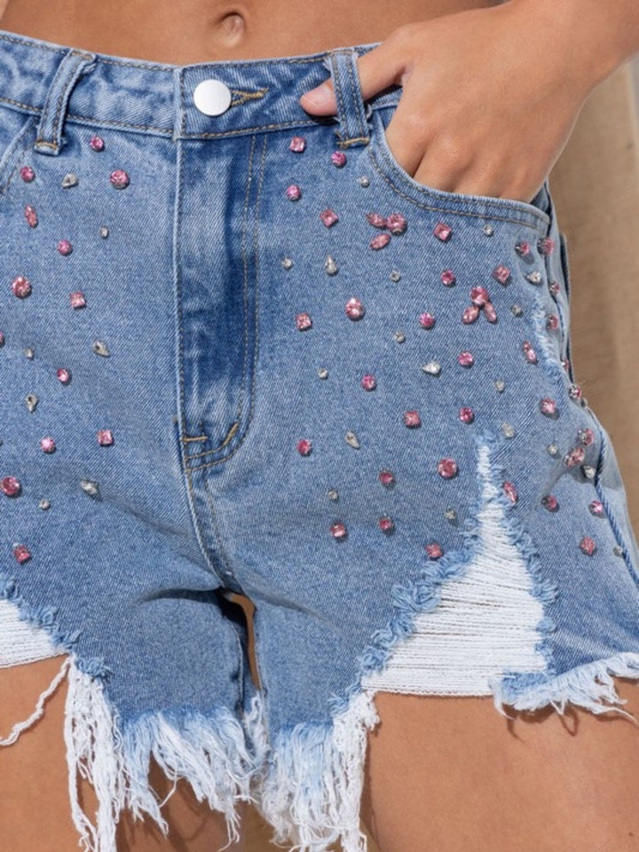 REMY RHINESTONE DENIM SHORTS
