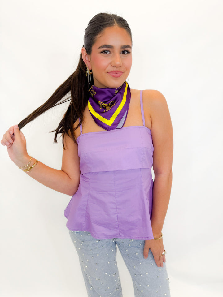 PURPLE PRIDE PEPLUM TOP