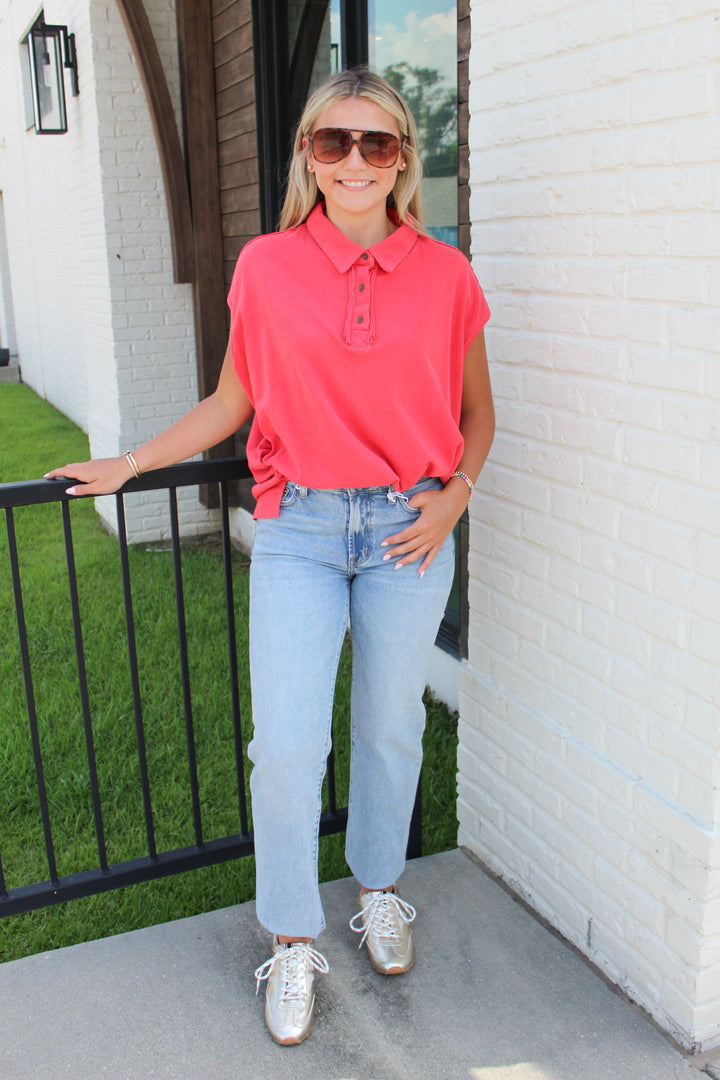 HALLIE COLLARED TOP