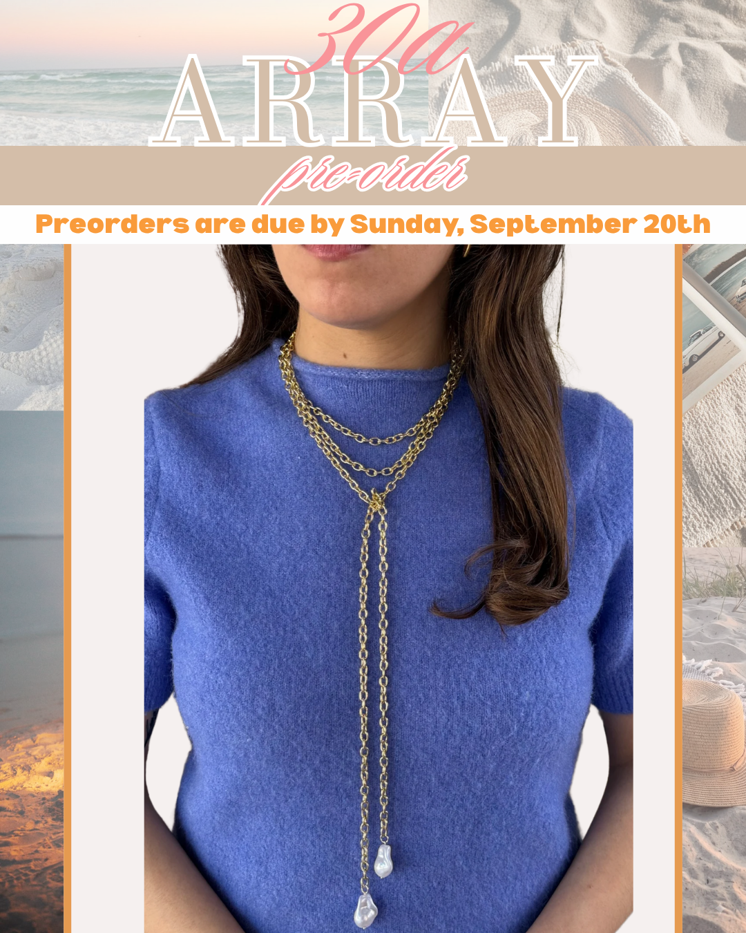 PREORDER - PEARL DROP LARIAT NECKLACE