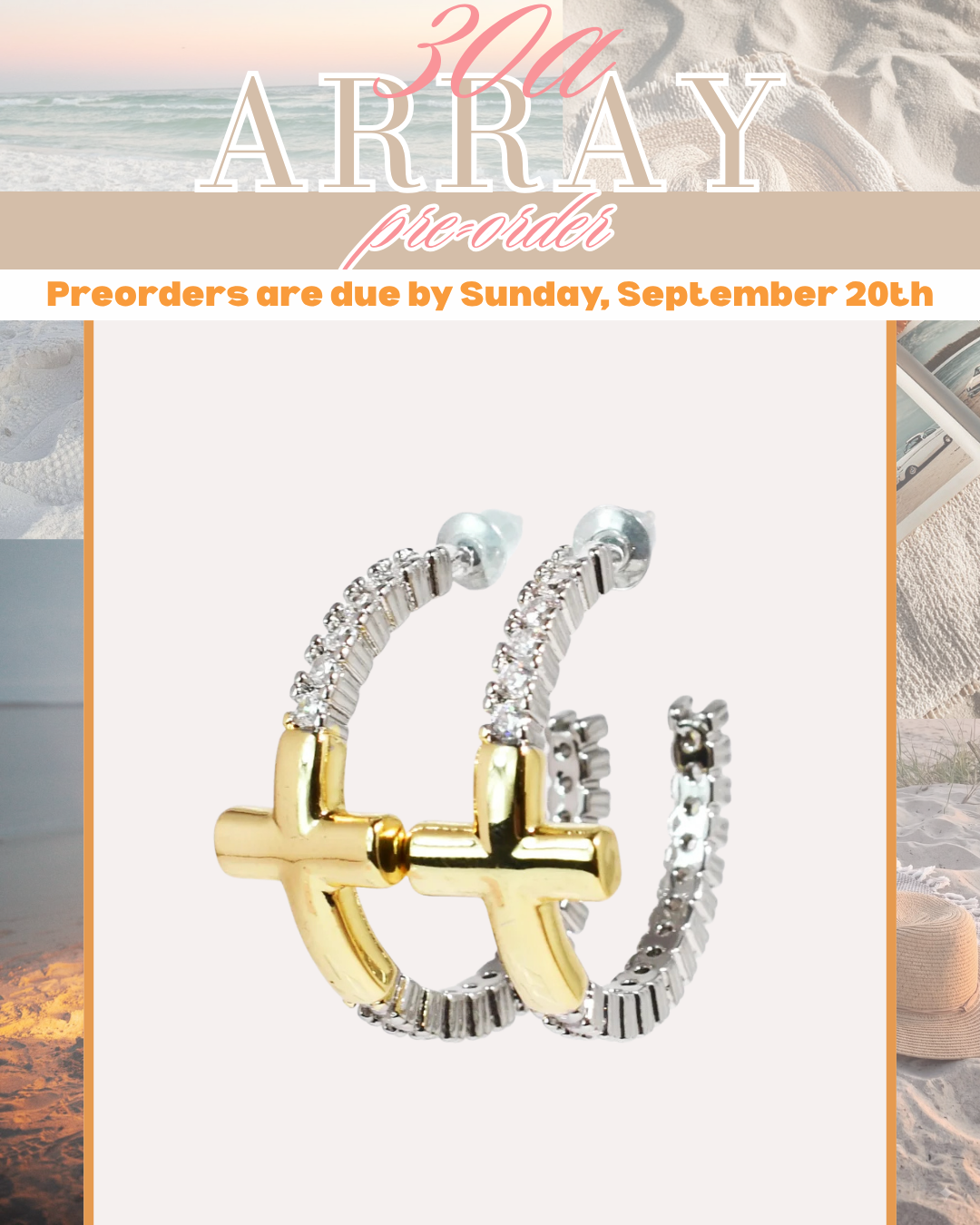 PREORDER - GLAM CROSS HOOPS